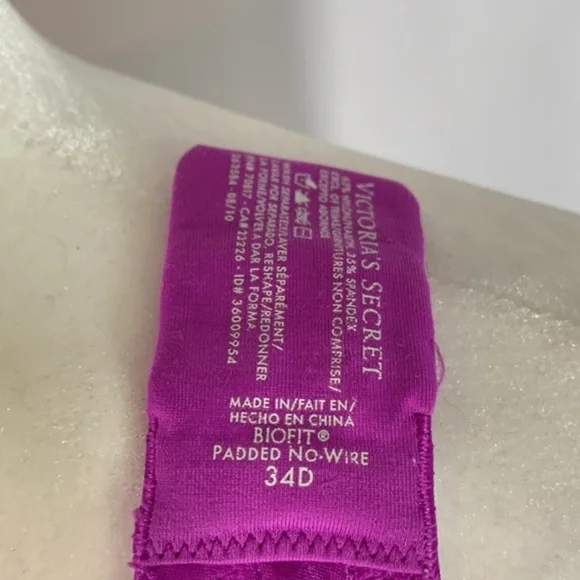 Victoria’s Secret Purple Biofit Bra 34D - Picture 7 of 8